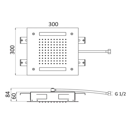 Sapho CHROMOTERAPIE deszczownia 300x300mm deszcz sterownik A nierdzewna (A579LH6WR) CH3030A