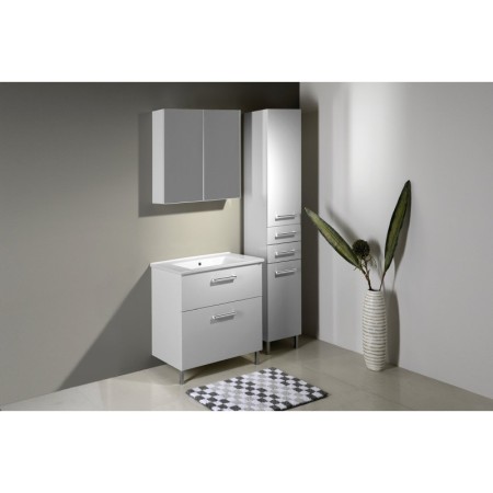 Aqualine VEGA Szafka wysoka z koszem 40x184x31cm biała VG180
