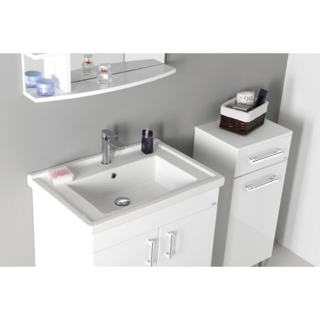 Aqualine VEGA szafka dolna z koszem na bieliznę 40x78x31cm biała VG078