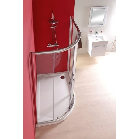 Gelco RIVA brodzik prysznicowy kompozytowy półokrągły 100x80cm prawy GR10080R