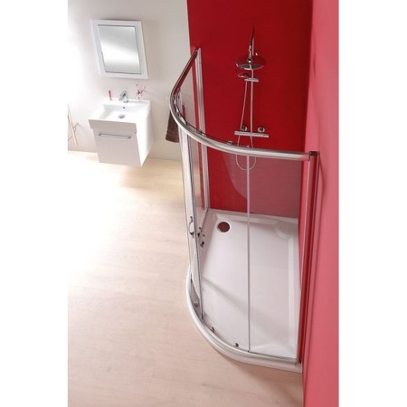 Gelco RIVA brodzik prysznicowy kompozytowy półokrągły 100x80cm lewy GR10080L