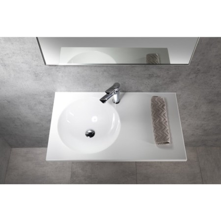 Sapho JUNO umywalka kompozytowa 80x47cm biała lewa JU080
