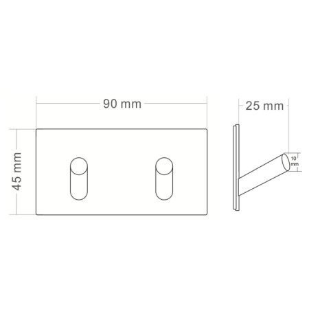 Sapho Podwójny haczyk samoprzylepny stal nierdzewna szczotkowana 31202