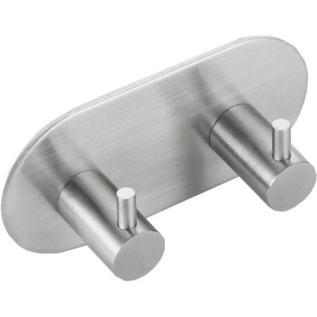 Sapho Podwójny haczyk samoprzylepny stal nierdzewna szczotkowana 32202