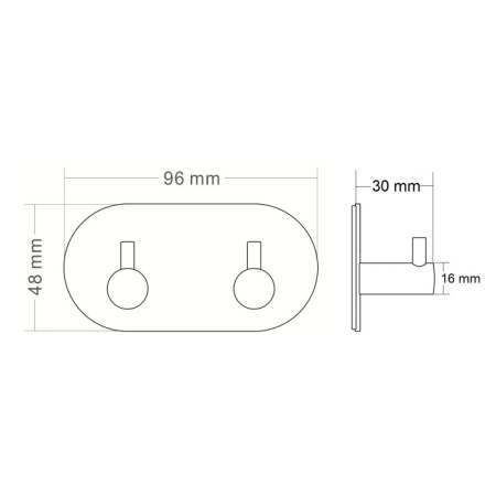 Sapho Podwójny haczyk samoprzylepny stal nierdzewna szczotkowana 32202