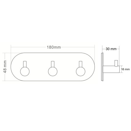 Sapho Wieszak samoprzylepny potrójny stal nierdzewna szczotkowana 32203