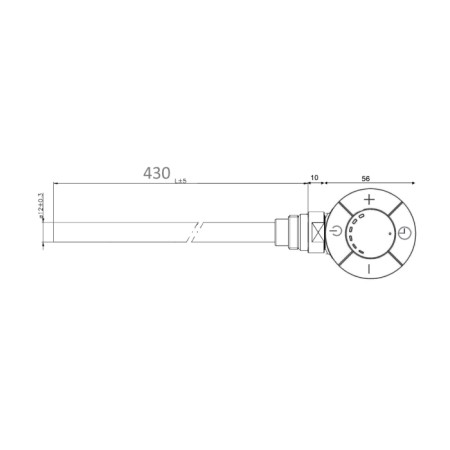 Aqualine Grzałka elektryczna z termostatem kabel prosty 400 W chrom LT67444