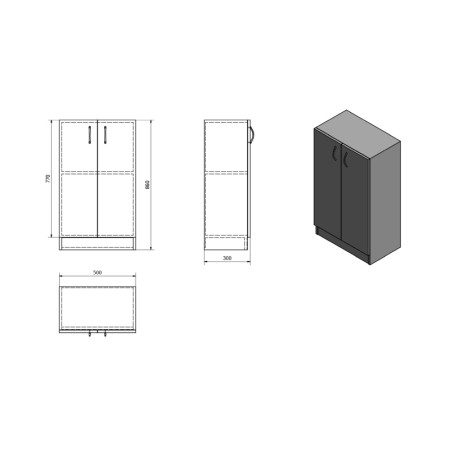 Aqualine SIMPLEX ECO szafka niska 50x86x30cm SIME540