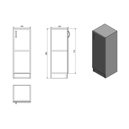 Aqualine SIMPLEX ECO szafka niska 30x86x30cm SIME340