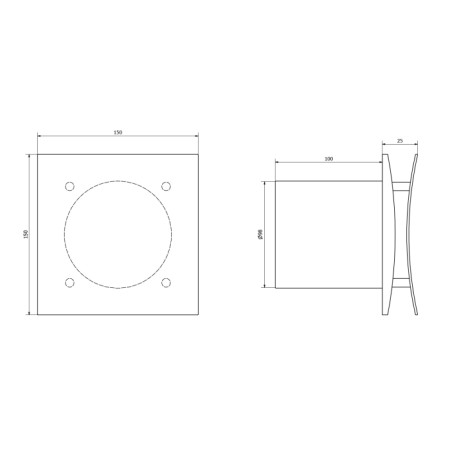 Sapho EIRA łazienkowy wentylator osiowy 15W 100mm biały EI101