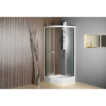 Aqualine ARLEN kabina prysznicowa półokrągła 800x800x1850 mm szkło Brick BTR800
