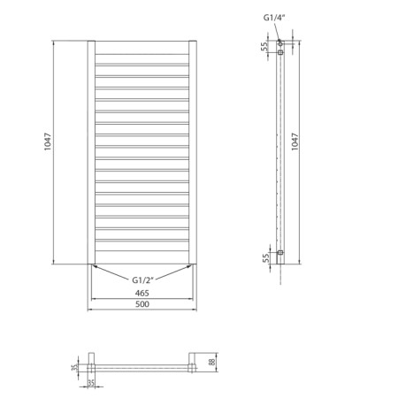 Sapho MATEO grzejnik 500x1047 mm 508 W biały MO501