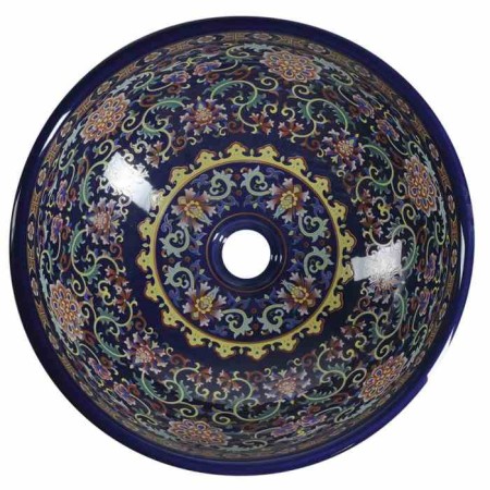 Sapho PRIORI umywalka ceramiczna średnica 41 cm 15 cm fioletowy z ornamentami PI022