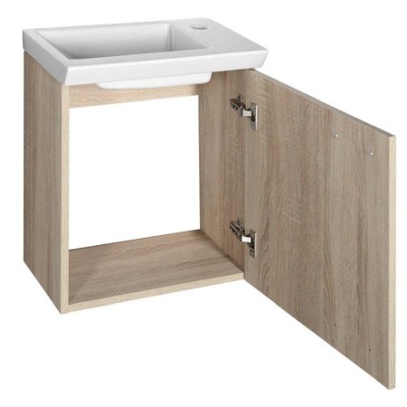 Aqualine ZOJA/KERAMIA FRESH szafka umywalkowa 44x50x253 cm dąb platin 51046DP
