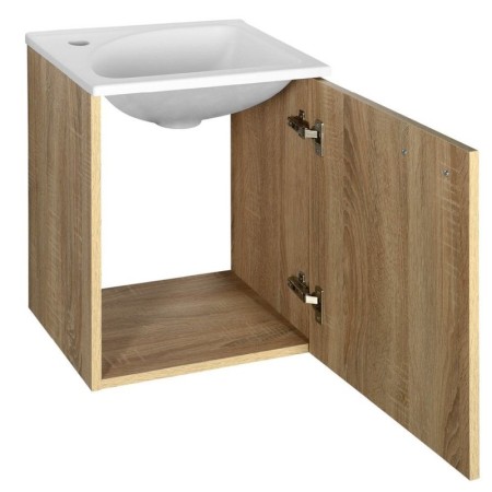 Aqualine ZOJA/KERAMIA FRESH szafka umywalkowa 40x50x32cm dąb platin 51048DP