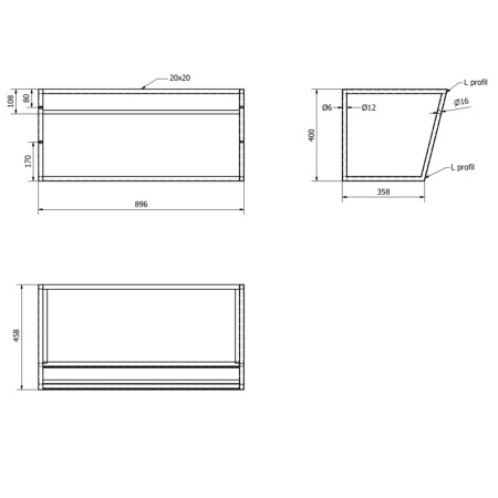 Sapho SKA konsola pod umywalkę z połką 900x400x460mm biały mat SKA113