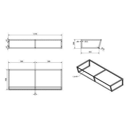 Sapho SKA konsola pod umywalkę 1200x200x460mm biały mat SKA214