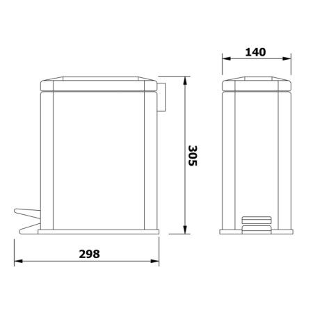 Aqualine SIMPLE LINE kosz na śmieci 5 l stal nierdzewna polerowana GAQ005
