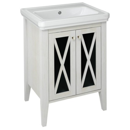 Sapho CROSS szafka umywalkowa 55x81x43cm starobiała CR260