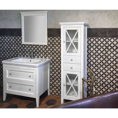 Sapho CROSS szafka wysoka 49x170x39cm prawa starobiała CR213