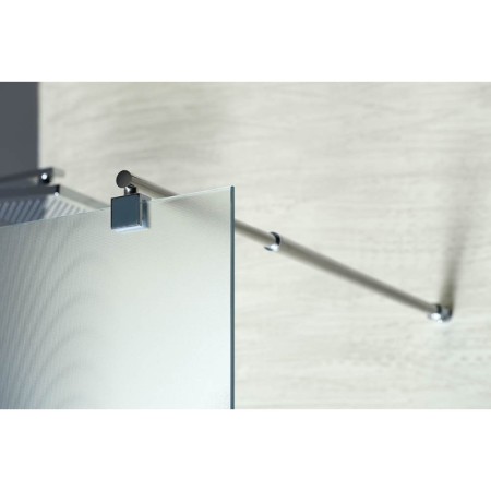 Aqualine WALK-IN ścianka prysznicowa do montażu do ściany ze wspornikem 1100 mm szkło matowe Brick WI110