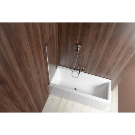 Aqualine VILMA parawan wannowy 60x140cm chrom lewy szkło matowe AQ6018L