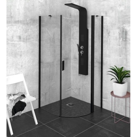 Polysan ZOOM LINE BLACK kabina prysznicowa półokrągła 900x900mm szkło czyste prawa ZL2615BR