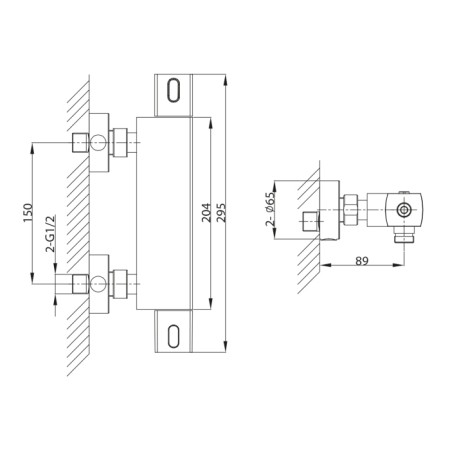 Sapho MIXONA bateria prysznicowa termostatyczna ścienna chrom MG411