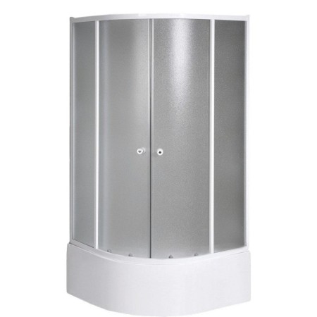 Aqualine ARLEN kabina prysznicowa półokrągła niska 800x800x1500 mm szkło Brick BTR803