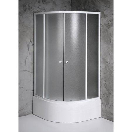 Aqualine ARLEN kabina prysznicowa półokrągła niska 800x800x1500 mm szkło Brick BTR803