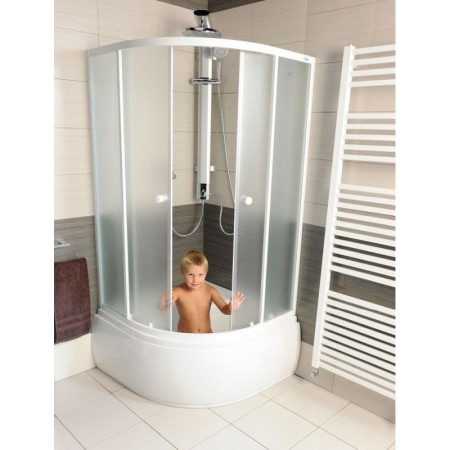 Aqualine ARLEN kabina prysznicowa półokrągła niska 800x800x1500 mm szkło Brick BTR803