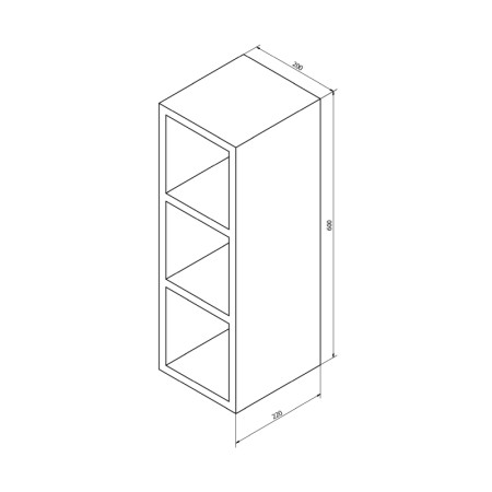 Sapho ESPACE szafka otwarta z półkami 20x60x22cm dąb srebrny ESC140-1111