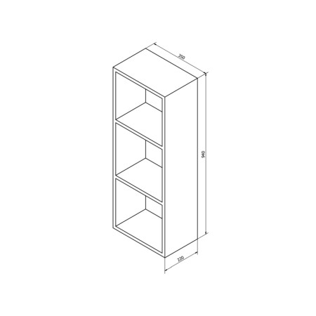 Sapho ESPACE szafka otwarta z półkami 35x94x22cm dąb srebrny ESC170-1111