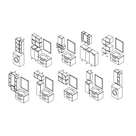 Sapho ESPACE szafka otwarta 35x35x22cm dąb srebrny ESC150-1111