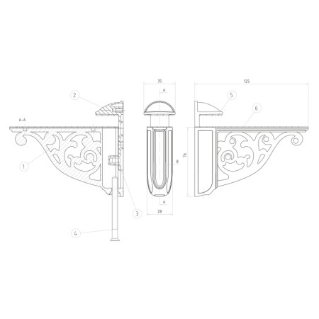 Sapho Uchwyt półki 8-40mm antyczne złoto LL009