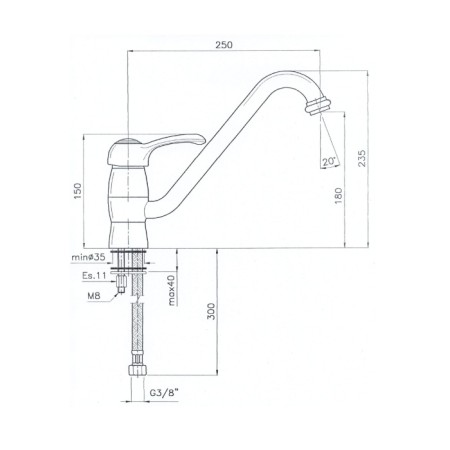 Sapho VANITY bateria kuchenna brąz 77076