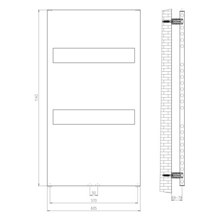 Aqualine ORLANDO grzejnik panelowy 605x1143 mm 438 W biały IL116