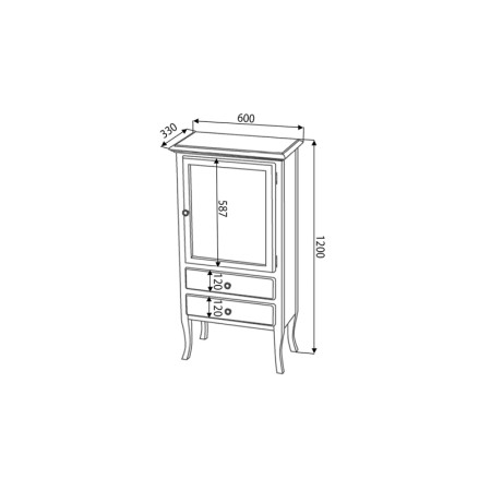 Sapho RETRO szafka 60x120x38cm starobiała lewa 1712
