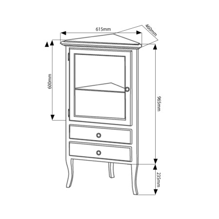 Sapho RETRO szafka narożna 60x120x47cm starobiała prawa 1717