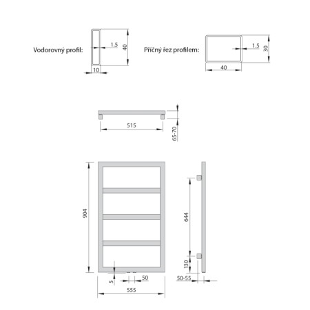 Sapho DENALI grzejnik 550x904mm 292 W kolor biały DN609