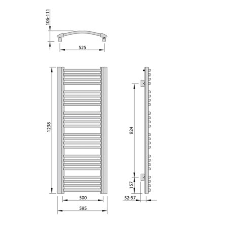 Sapho EGEON grzejnik 595x1238 mm 739 W brąz EG612BR