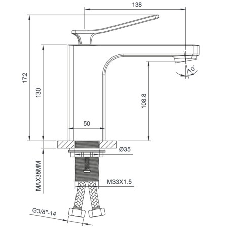 Sapho JUMPER bateria umywalkowa chrom JM002