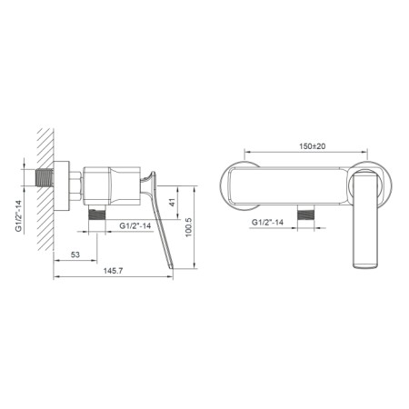 Sapho JUMPER bateria prysznicowa ścienna chrom JM011