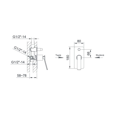 Sapho JUMPER bateria prysznicowa podtynkowa 2 wyjścia chrom JM042