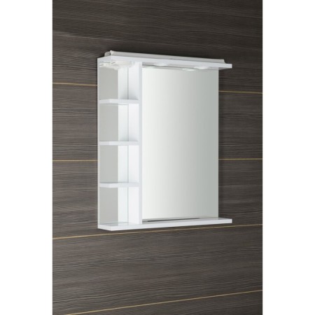 Aqualine KORIN lustro z oświetleniem LED gniazdkiem i półkami 60x70x12cm KO377