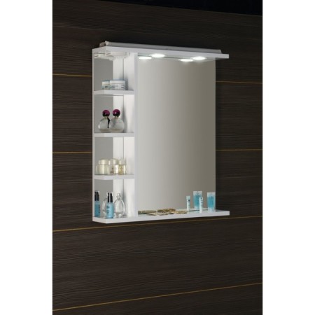 Aqualine KORIN lustro z oświetleniem LED gniazdkiem i półkami 60x70x12cm KO377