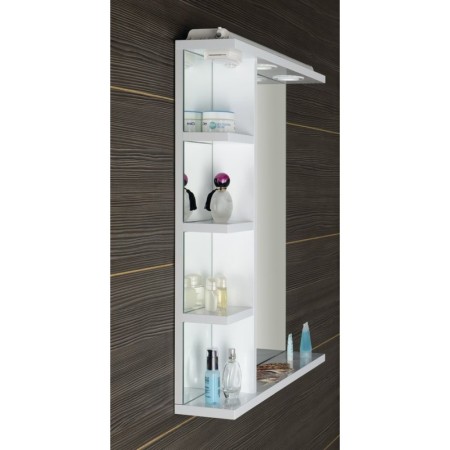 Aqualine KORIN lustro z oświetleniem LED gniazdkiem i półkami 60x70x12cm KO377