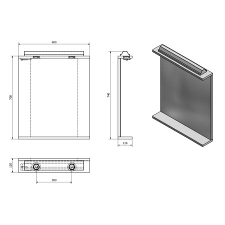 Aqualine KORIN lustro z oświetleniem LED i gniazdkiem 60x70x12cm KO397