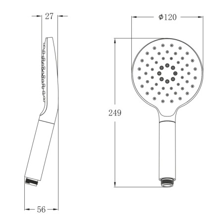 Sapho Słuchawka prysznicowa z masażem obrotowa 3 funkcje średnica 120mm ABS/chrom 1204-32