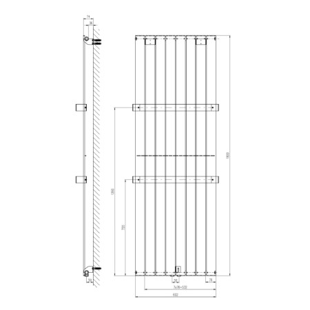 Sapho COLONNA grzejnik 602x1800mm biały IR160